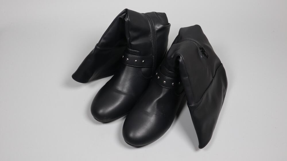 Katliu Women Slouchy Mid Calf Boots Zip Up Flat Faux Leather Size 5.5